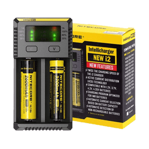 Nitecore i2 Intellicharger 2017 Edition for IMR, Li-ion, Ni-MH, and Ni-Cd vape batteries.