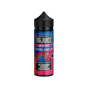 OG Juice 50VG/50PG 100ml Shortfill for MTL (Mouth to Lung) vaping in pod vape kits and MTL Tanks - Blueberry Cherry Cranberry Flavour