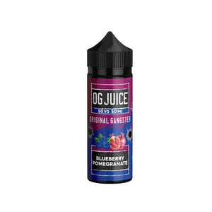 OG Juice 50VG/50PG 100ml Shortfill for MTL (Mouth to Lung) vaping in pod vape kits and MTL Tanks - Blueberry Pomegrante Flavour