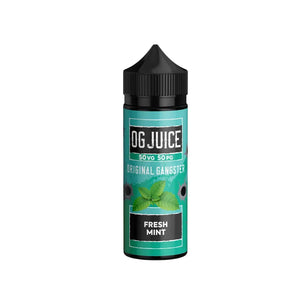 OG Juice 50VG/50PG 100ml Shortfill for MTL (Mouth to Lung) vaping in pod vape kits and MTL Tanks - Fresh Mint Flavour