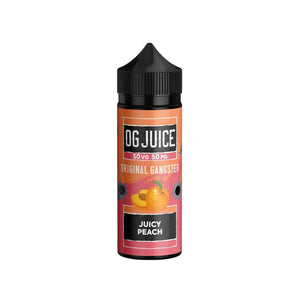 OG Juice 50VG/50PG 100ml Shortfill for MTL (Mouth to Lung) vaping in pod vape kits and MTL Tanks - Juicy Peach Flavour