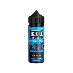 OG Juice 50VG/50PG 100ml Shortfill for MTL (Mouth to Lung) vaping in pod vape kits and MTL Tanks - Mad Blue Flavour