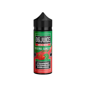 OG Juice 50VG/50PG 100ml Shortfill for MTL (Mouth to Lung) vaping in pod vape kits and MTL Tanks - Strawberry Watermelon Bubblegum Flavour