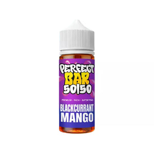 Bottle of Perfect Bar 50/50 Blackcurrant Mango e-liquid on a white background
