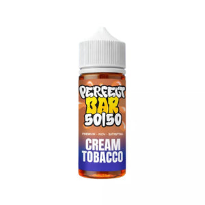 Bottle of Perfect Bar 50/50 Cream Tobacco e-liquid on a white background