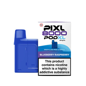 PIXL 8000 refill pods with PODXL technology offering 8000 puffs and prefilled convenience - Blueberry Raspberry Flavour