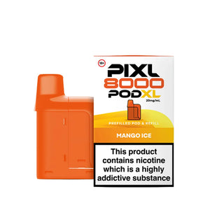 PIXL 8000 refill pods with PODXL technology delivering 8000 puffs and convenient refill options - Mango Ice Flavour