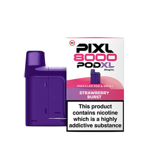 PIXL 8000 PODXL vaping device - reliable PIXL 8000 refill pods with 8000 puff capacity rating - Strawberry Burst Flavour