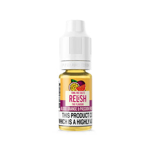 Relish 10ml Nic Salt E-liquid in Blood Orange and Passion Fruit Flavour