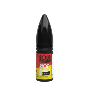 Riot Squad Bar Edition in Sour Strawberry flavour, 20mg strength Riot Squad Vape Juice for pod vape kits and MTL devices