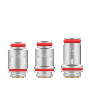 Smoant S-series replacement mesh coils displayed in a row, featuring red accents.