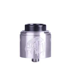 Three Suicide Mods Nightmare V2 RDAs in purple, grey, and pink, lined up side by side.