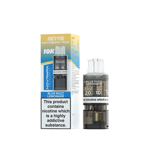 Juicy Pod Novamax 10K Prefilled Pod Refills New Flavour - Blue Razz Lemonade