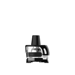 Vapefly Optima pod cartridges in black and clear, displayed in three different views.