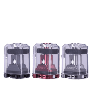 Three Vaperz Cloud Shift Boro Tank V1.5 in black, red, and clear finishes.