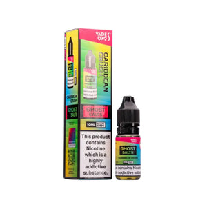 A 10ml bottle of Ghost Nic Salts in Caribbean Crush, designed for a smooth and satisfying nicotine salt vaping experience.