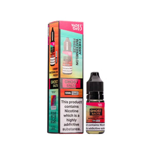 A 10ml bottle of Ghost Nic Salts in Cherry Watermelon Freeze, designed for a smooth and satisfying nicotine salt vaping experience.