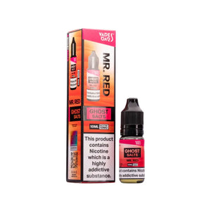 A 10ml bottle of Ghost Nic Salts in Mr Red, designed for a smooth and satisfying nicotine salt vaping experience.