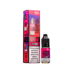 A 10ml bottle of Ghost Nic Salts in Very Berry Cranberry, designed for a smooth and satisfying nicotine salt vaping experience.
