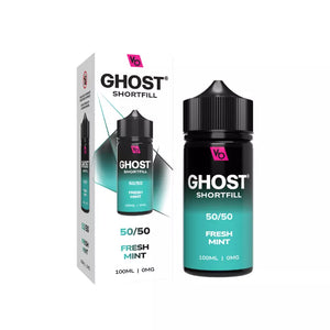 Vapes Bars Ghost 100ml 50/50 Shortfill vape juice fresh mint flavour perfect for refillable pod vape kits and MTL Vape tanks