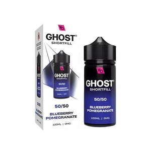 Vapes Bars Ghost 100ml 50/50 Shortfill vape juice blueberry pomegranate flavour perfect for refillable pod vape kits and MTL Vape tanks