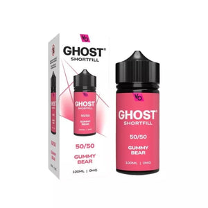 Vapes Bars Ghost 100ml 50/50 Shortfill vape juice gummy bear flavour perfect for refillable pod vape kits and MTL Vape tanks