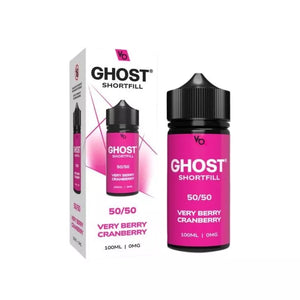 Vapes Bars Ghost 100ml 50/50 Shortfill vape juice very berry cranberry flavour perfect for refillable pod vape kits and MTL Vape tanks