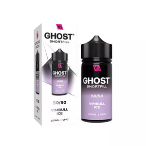 Vapes Bars Ghost 100ml 50/50 Shortfill vape juice vimbull ice flavour perfect for refillable pod vape kits and MTL Vape tanks