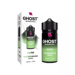 Vapes Bars Ghost 100ml 50/50 Shortfill vape juice watermelon bull flavour perfect for refillable pod vape kits and MTL Vape tanks