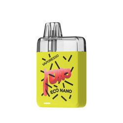 Three Vaporesso ECO Nano Pod Kits in black, pink, and blue displayed side by side.