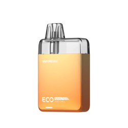 Three Vaporesso ECO Nano Pod Kits in black, pink, and blue displayed side by side.