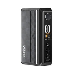 Three Voopoo Drag 5 Box Mods in black, green, and orange with digital displays.