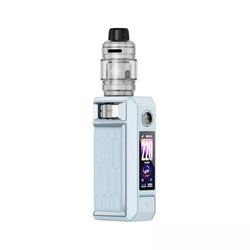 Three Voopoo Drag 6 Vape Kit in red, green and black on a white background.