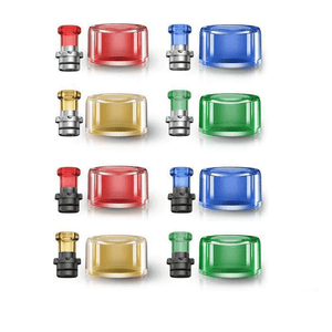 VXV Soulmate RTA POD Colourful Kit for the VXV Soulmate RTA in red, yellow, blue, and green.