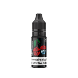 Three bottles of Wick Liquor Cherry Good Cherry Ice 10ml Nic Salt e-liquid with black caps.
