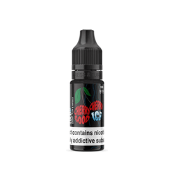 Three bottles of Wick Liquor Cherry Good Cherry Ice 10ml Nic Salt e-liquid with black caps.