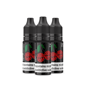 Three Wick Liquor Cherry Good Cherry Nice 10ml nic salt bottles with black caps.