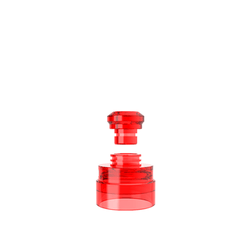 Yachtvape Claymore RDA Cap with Drip Tip for the Yachtvape Claymore RDA in transparent black, transparent red, transparent amber, transparent green, transparent purple, transparent blue, and clear.