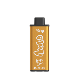 Zeltu X3 prefilled pod, MoMo Tropicool flavour, 10mg, gold packaging.