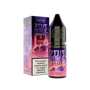 Zeus Juice Zodiac Cora 10ml Nic Salt E-liquid - Strawberry Raspberry Cherry Flavour - Perfect for Refillable Vape Kits