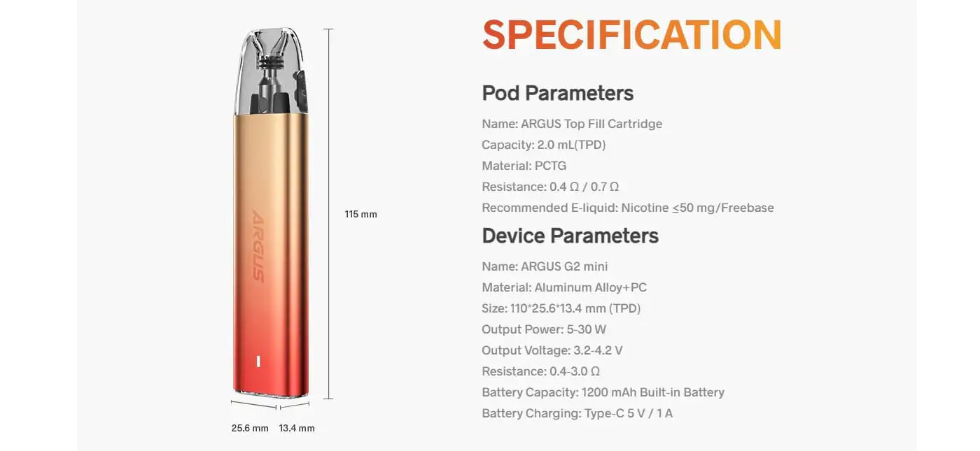 Voopoo Argus G2 Mini Pod Vape Kit - ECIGONE