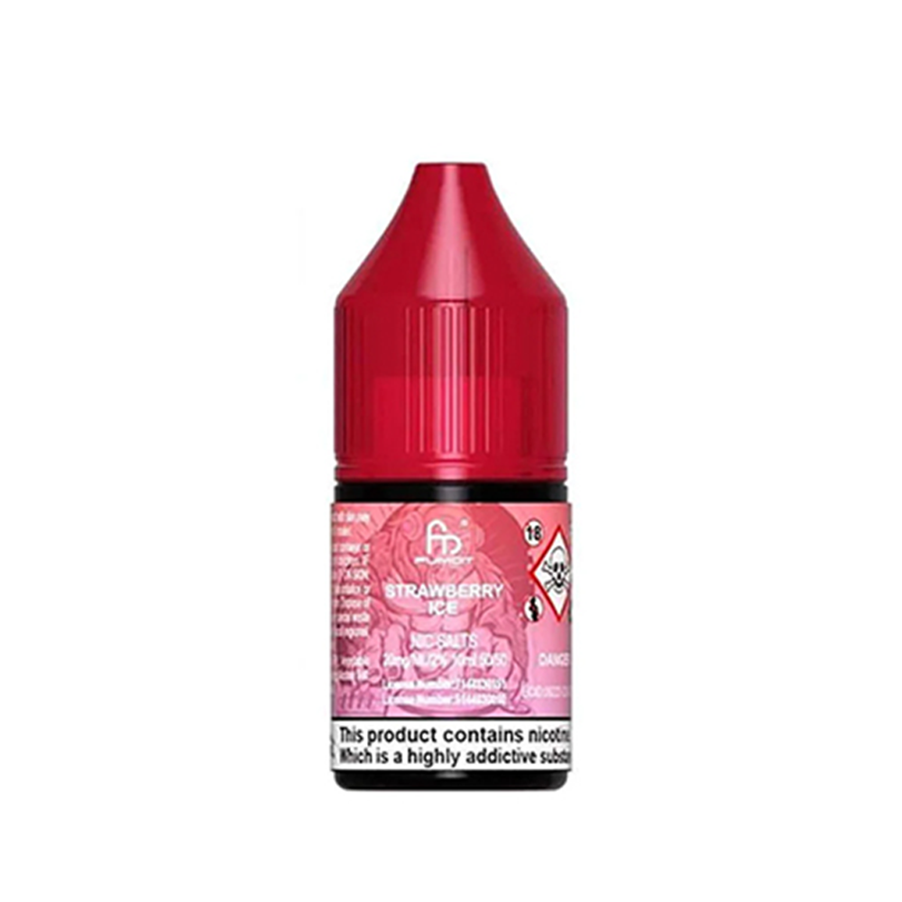 Red bottle of Pod Salt Strawberry Ice nicotine salt e-liquid.