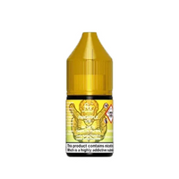 Yellow bottle of Nasty Juice Pineapple Ice vape liquid with a cartoon pineapple design.