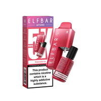 Elf Bar AF5000 Watermelon Ice vape packaging and device with nicotine warning label.