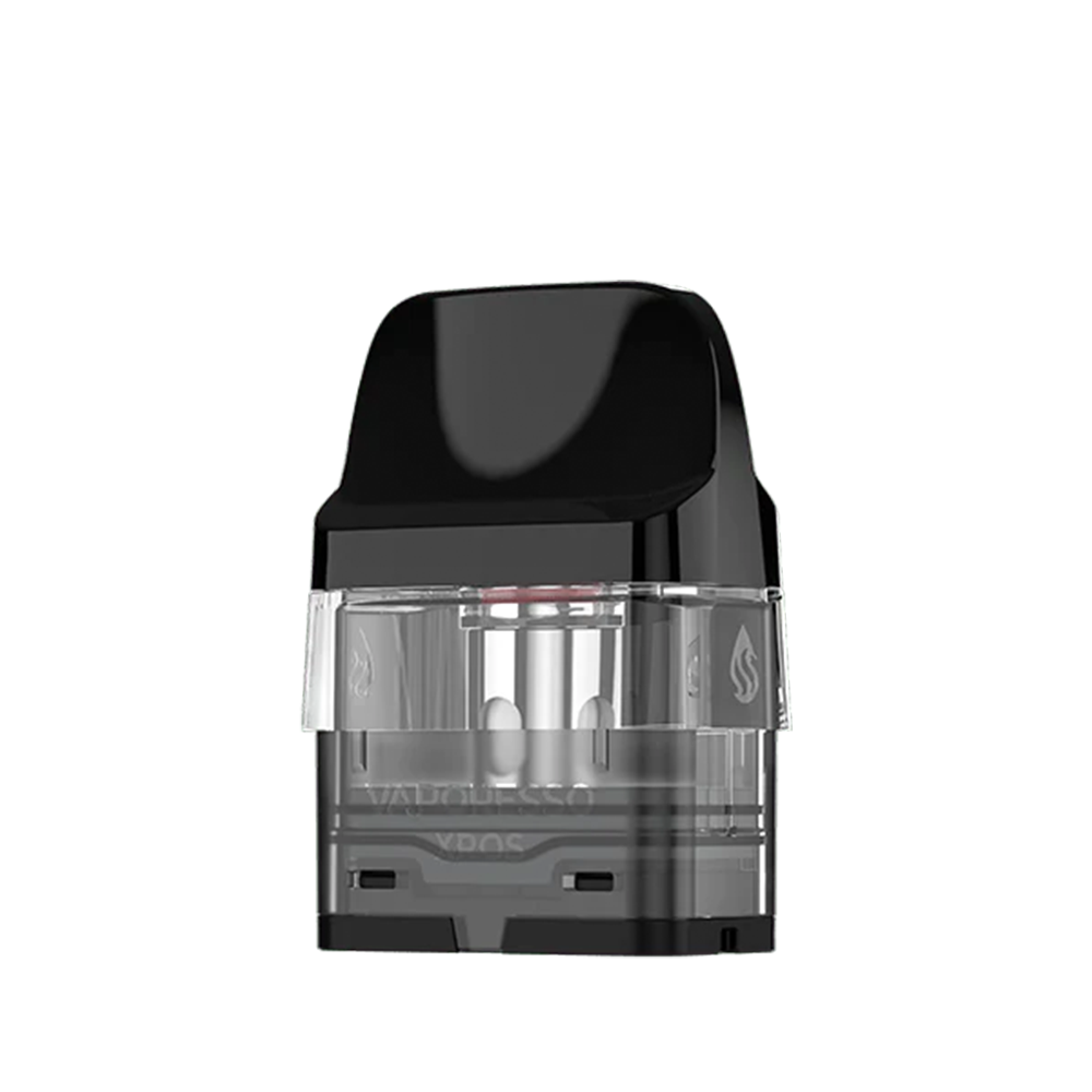 Vaporesso pod cartridge with transparent tank and black mouthpiece.