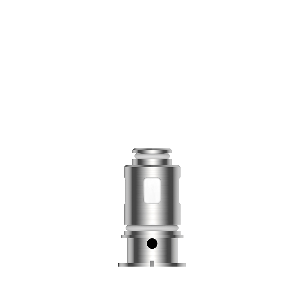 Silver Vaporesso vape coil with a sleek, metallic finish and circular design.