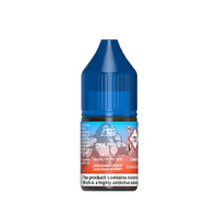 A 10ml bottle of Ice Pop Nic Salts e-liquid with a blue cap and a colourful label.