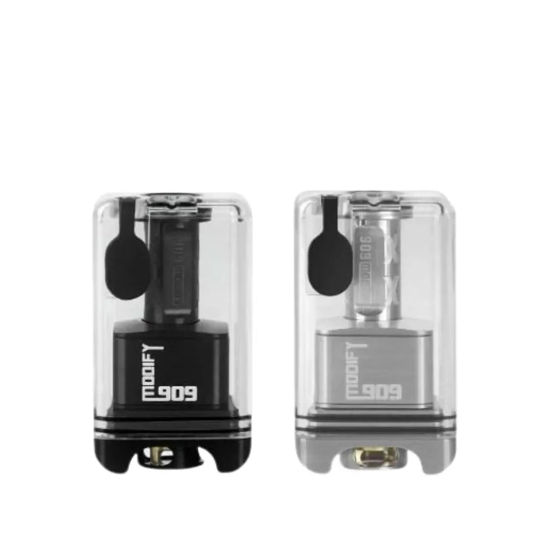 5A Vape Modify 909 Xtra Style RBA - High-quality rebuildable atomiser with a clear casing showcasing the build deck and coil structure, available in black and stainless steel finishes. Compact and versatile design for advanced vapers.