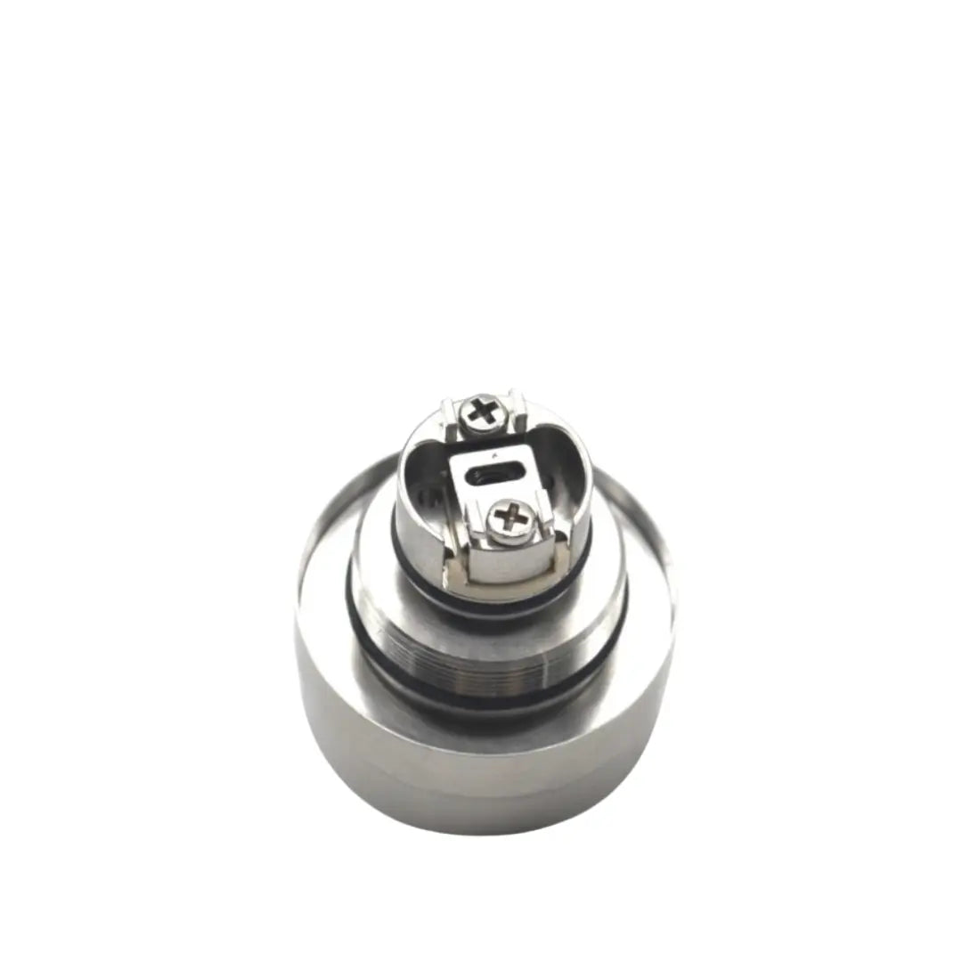 Close-up of the 5A Vape Kayfun Prime Style RTA build deck, showcasing its precision-engineered stainless steel single-coil design