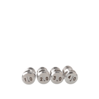 Four 5AVape SturdyONE RBA air pins, numbered 1.0 to 4.0, on a plain white background.